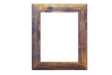 Wood frame isolate on white background