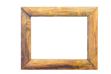 Wood frame isolate on white background