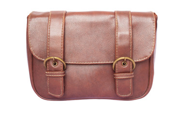 brown leather back isolate on white background