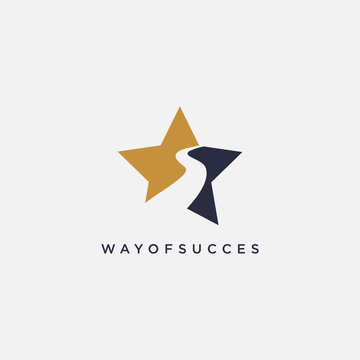 The star way logo icon vector template on white background