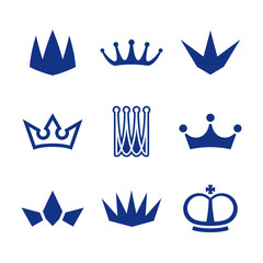 Crown icons and logo design elements