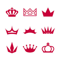 Crown icons and logo design elements