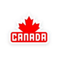Canada symbol with Canadian red maple leaf