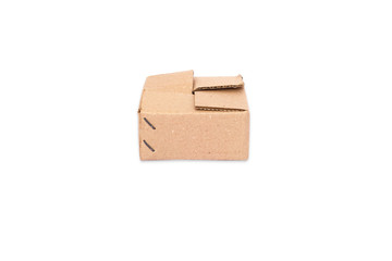 Brown cardboard box isolate on white background