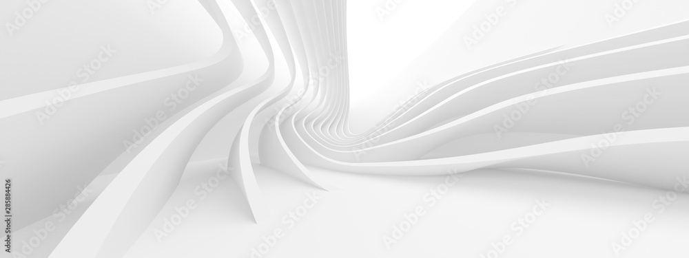 Poster abstract architecture background. 3d rendering of white circularl building