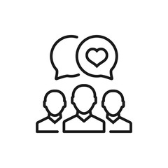 friendship and love - minimal line web icon. simple vector illustration. concept for infographic, website or app.