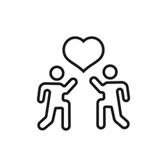 friendship and love - minimal line web icon. simple vector illustration. concept for infographic, website or app.