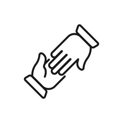 hold hands - minimal line web icon. simple vector illustration. concept for infographic, website or app.