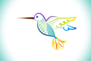 Tropical American bird -Humming bird logo vector image