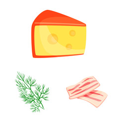 Vector illustration of food and flavors logo. Collection of food and ingredient vector icon for stock.