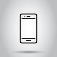 Phone device sign icon in flat style. Smartphone vector illustration on isolated background. Telephone business concept.