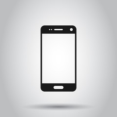 Phone device sign icon in flat style. Smartphone vector illustration on isolated background. Telephone business concept.