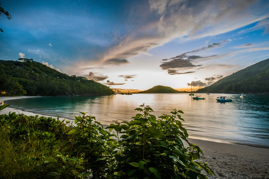 sonset view from Seychelles 