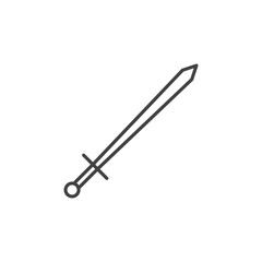 Sword outline vector concept minimal icon or design element