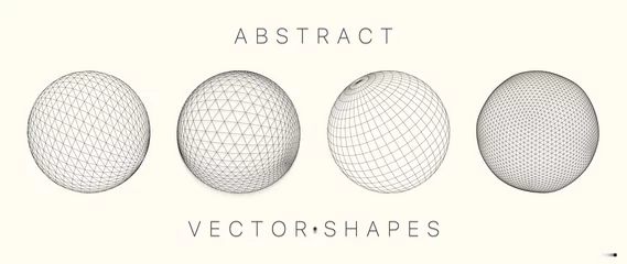 Fotobehang Geometric shape for design. 3d technology style. © Yura Tura