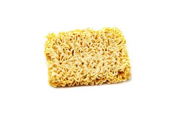 Instant noodles, isolated on white background close-up