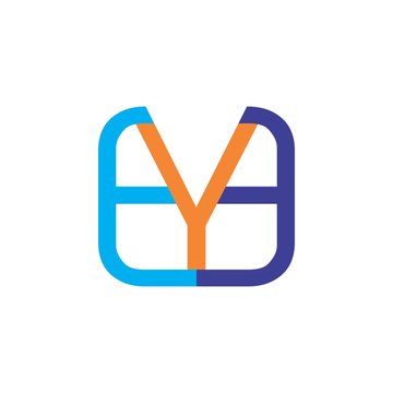 Square with EYB letter design vector