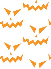 Fototapeta premium Seamless pattern with halloween carved jack faces silhouettes on black background. Can be used for scrapbook digital paper, textile print, page fill. Vector illustration