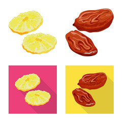 Vector design of food and raw icon. Set of food and nature stock symbol for web.