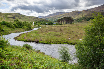 Fototapeta na wymiar View of the River Ailort in Lohaber Scotland
