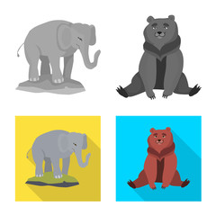 Isolated object of nature and fun symbol. Set of nature and entertainment stock vector illustration.