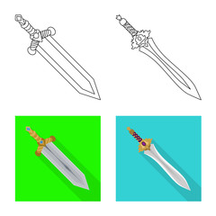 Vector design of game and armor icon. Set of game and blade stock vector illustration.