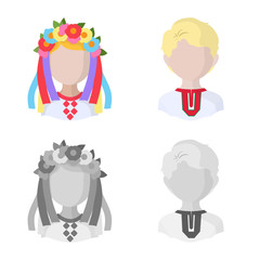 Vector design of imitator and resident logo. Set of imitator and culture vector icon for stock.