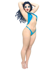 Fototapeta premium Summer beach woman swimsuit.