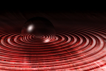 liquid ripples with tranparant sphere
