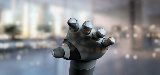 Cyborg robot hand - 3d rendering