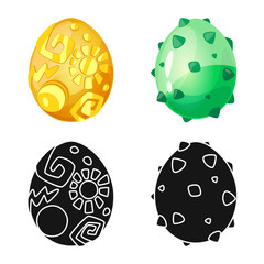 Fototapeta premium Isolated object of animal and prehistoric logo. Collection of animal and cute vector icon for stock.