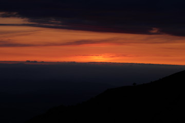 sunset in the mountains