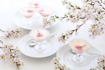 桜ムースと桜の花