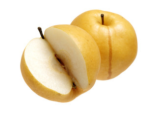 Pears on white background