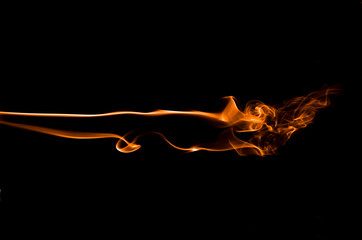 The light trails resemble smoke that moves back and forth, like waves and like an explosion.