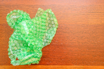 Concept for plastic pollution, environmental pollution, ecology problem. Polyethylene package. Flat lay, top view