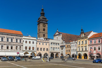 Fototapeta na wymiar Main square in Ceske Budejovice, Czech republic, Europa.