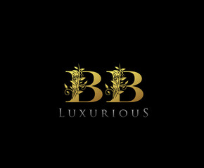 Fototapeta premium Initial letter B and BB, Vintage decorative ornament emblem badge, overlapping monogram logo, classy letter logo icon.