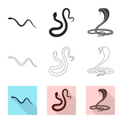 Vector design of mammal and danger symbol. Collection of mammal and medicine vector icon for stock.