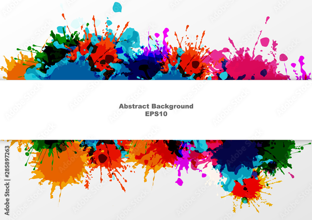 Poster abstract vector splatter color on gray background design. illustration vector design.