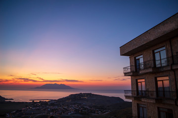Obraz na płótnie Canvas Gokceada Island Turkey sunset view 