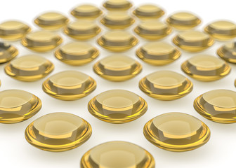 Glossy capsule llustration. Cosmetic, pharmaceutical and medical concept. 3D