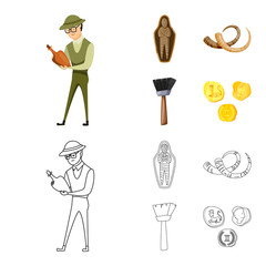 Vector illustration of story and items symbol. Set of story and attributes stock symbol for web.