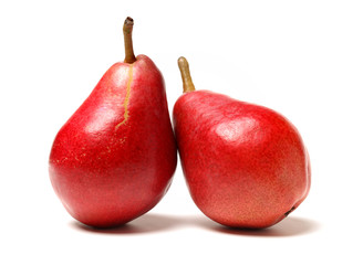 Red pear isolated on white background 