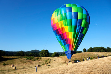 Balloon flights over the Sila, very colorful hot air balloons.
