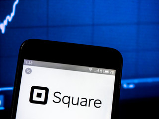 Kiev, Ukraine, February 16, 2019, illustrative editorial..Square, Inc. company logo seen displayed on smart phone