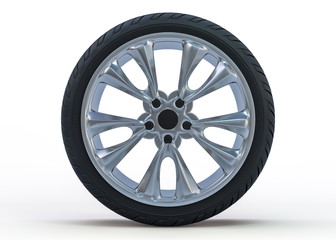 Obraz premium Winter set tires with hard protector. 3D