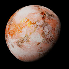 Fototapeta premium alien planet, beautiful world in deep space isolated on black background