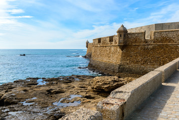Castle of San Sebastian at Cadiz, Andalusia, Spain