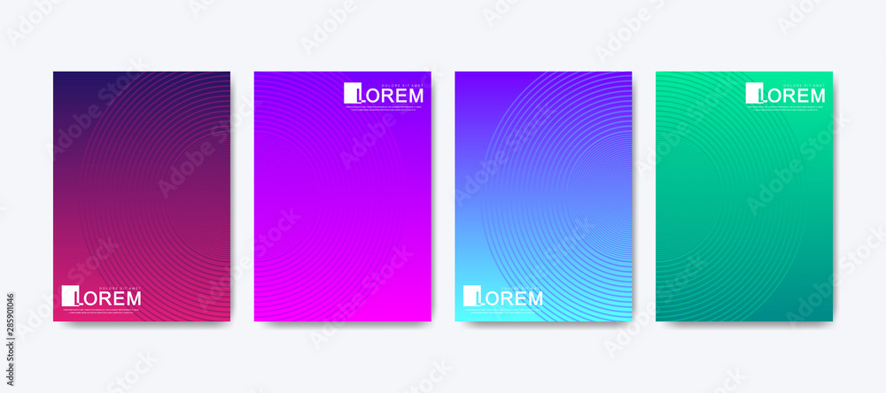 Aufkleber Modern colorful abstract gradient lines pattern background cover design. Trendy vector template for web, brochure, leaflet, flyer, cover, banner, poster. Cool bright gradients. Vivid vibrant color
